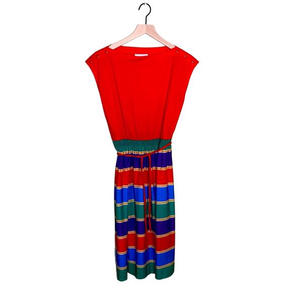 VNTG MELISSA PETITES rainbow cotton dress 10 - Picture 1 of 5